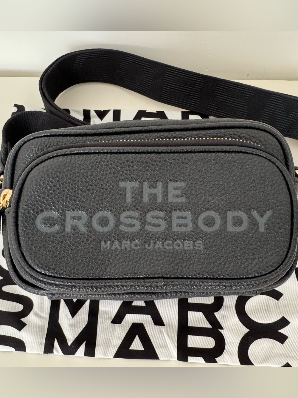 Marc Jacobs Black Pebbled Leather 'The Crossbody' Belt Bag- Brand New